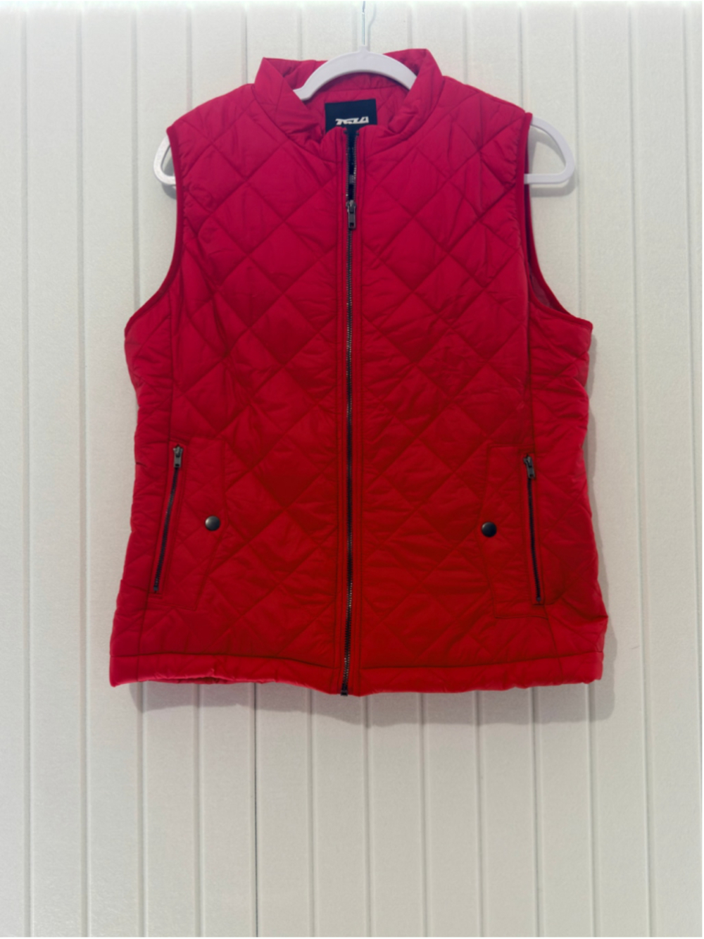 Tsla Red Quilted Puffer Vest Size Large